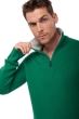 Cashmere men chunky sweater olivier evergreen flanelle chine 3xl