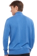 Cashmere men polo style sweaters henri blue chine dove chine xs