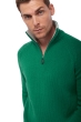 Cashmere men polo style sweaters olivier evergreen flanelle chine 3xl