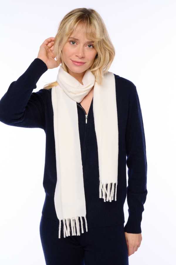 Cashmere accessories scarf mufflers kazu170 milk 170 x 25 cm