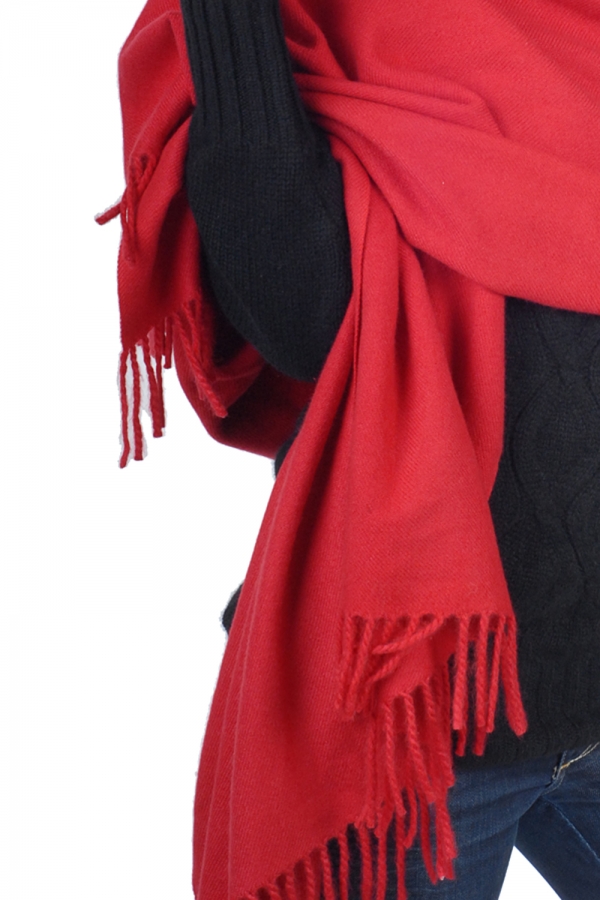 Cashmere accessories shawls niry deep red 200x90cm
