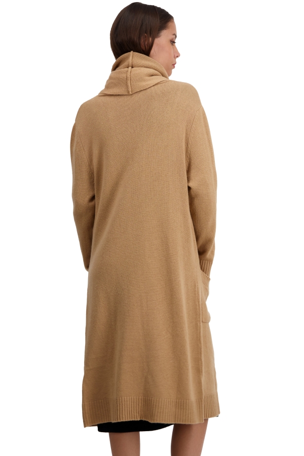 Cashmere ladies dresses coats thonon camel m