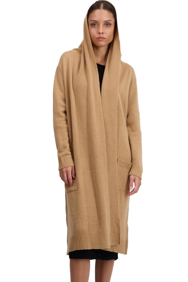 Cashmere ladies dresses coats thonon camel m