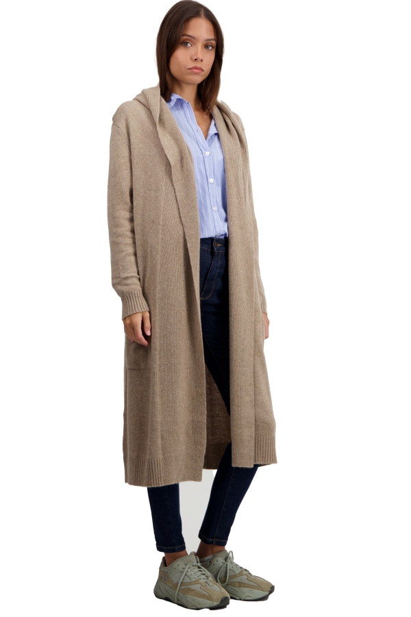 Cashmere ladies dresses coats thonon natural brown 2xl