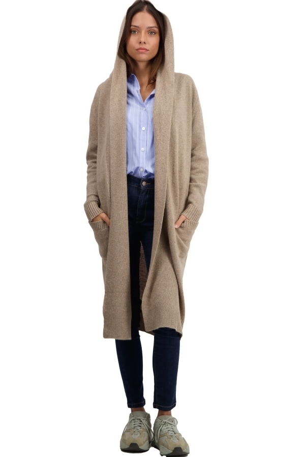 Cashmere ladies dresses coats thonon natural brown 4xl