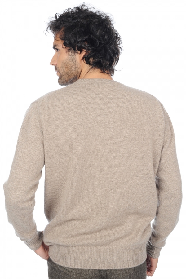 Cashmere men chunky sweater nestor 4f natural brown 3xl