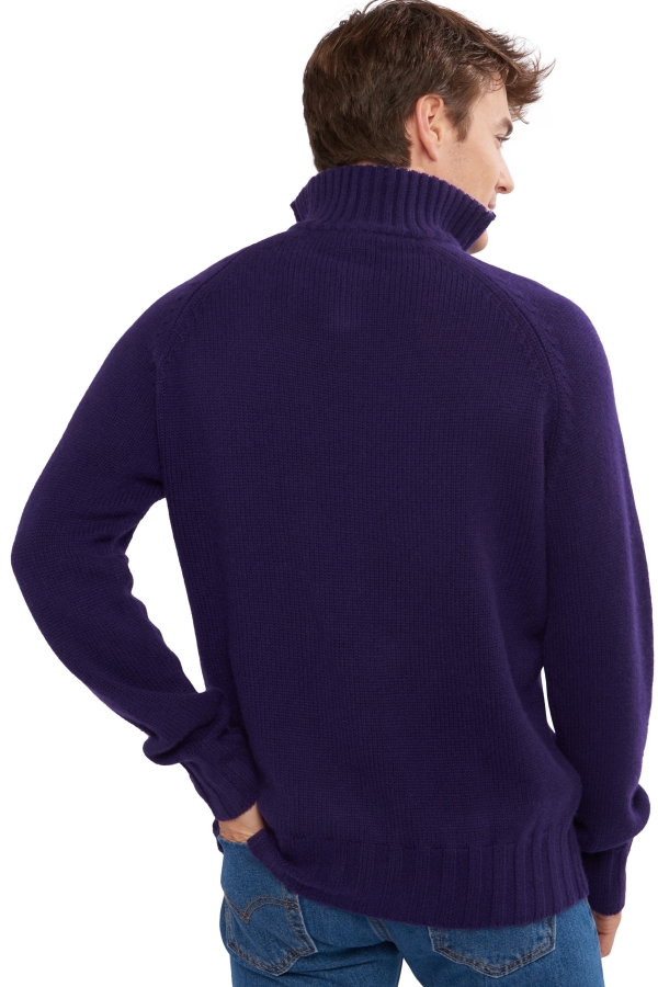 Cashmere men chunky sweater olivier deep purple lilas m