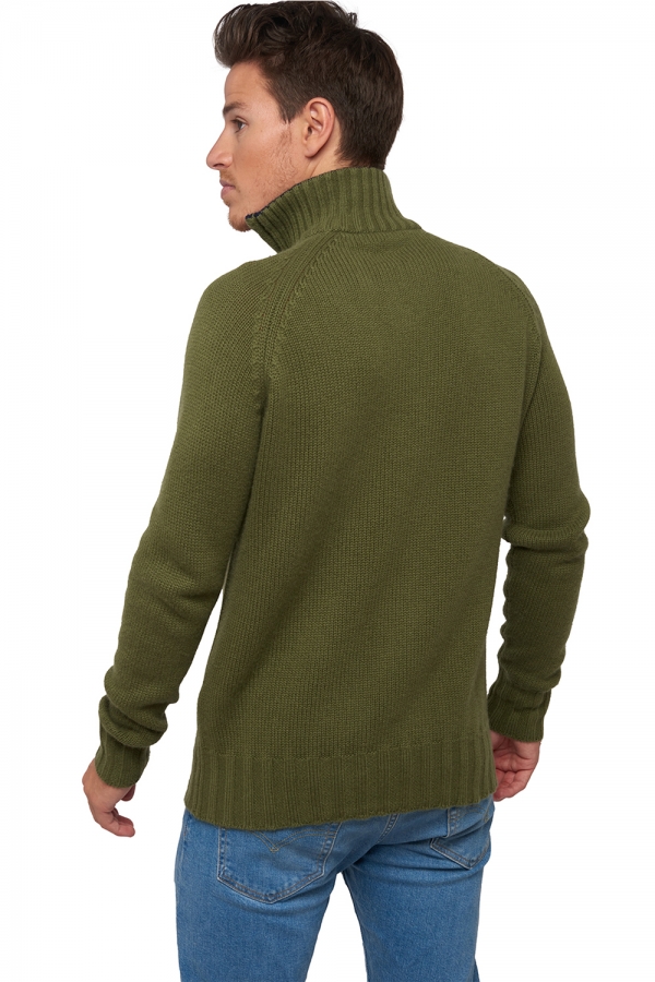 Cashmere men chunky sweater olivier ivy green dress blue 3xl
