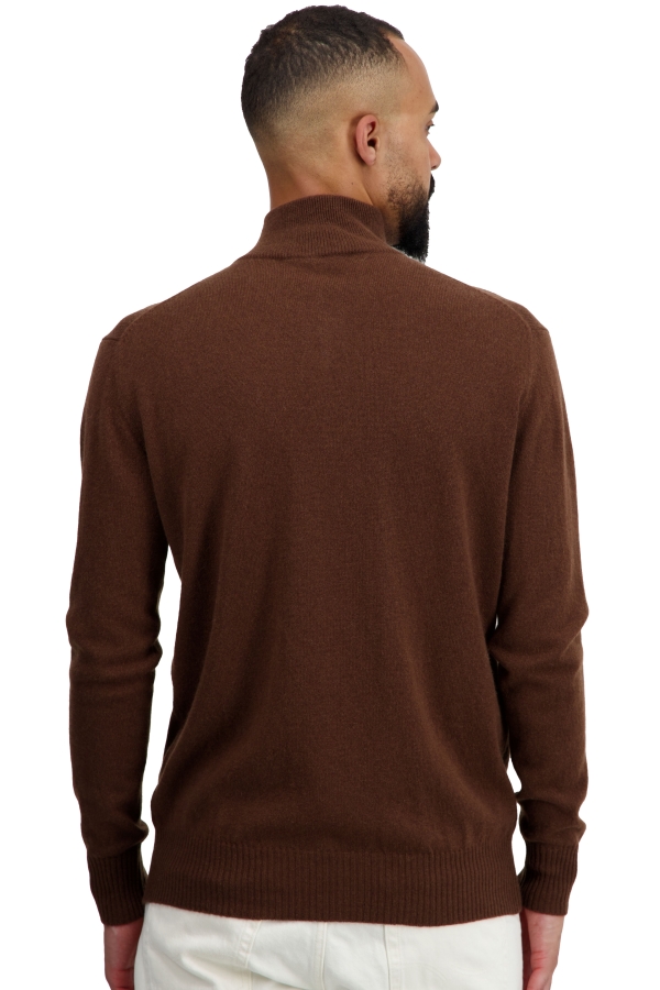Cashmere men polo style sweaters toulon first dark camel m