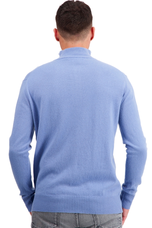 Cashmere men polo style sweaters toulon first light blue 3xl