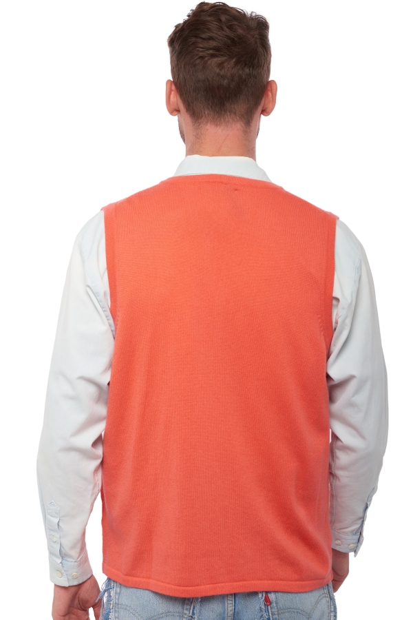 Cashmere men waistcoat sleeveless sweaters basile coral 2xl