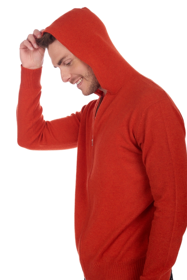 Cashmere men waistcoat sleeveless sweaters hiro paprika 2xl