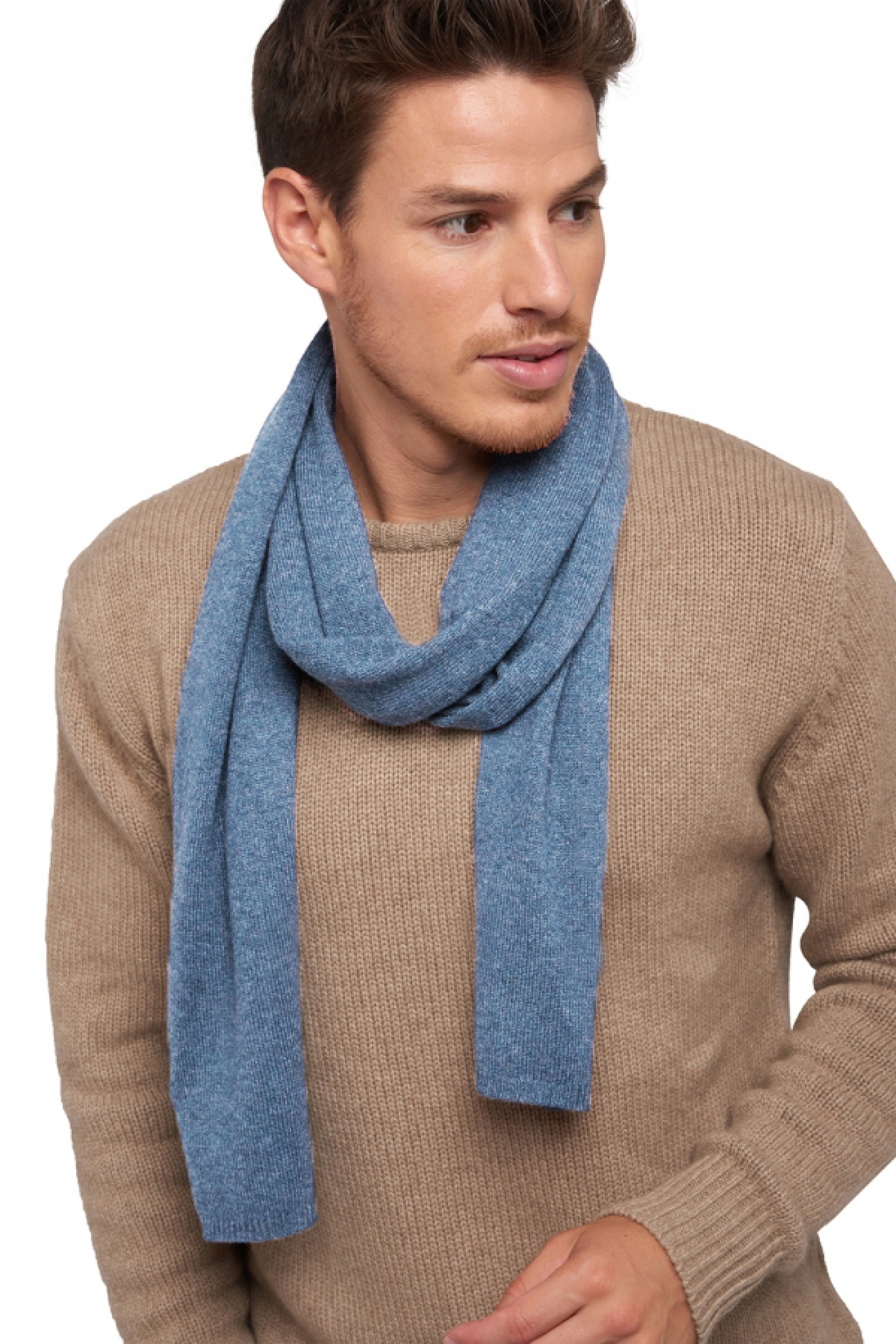  accessories scarf mufflers woolozone denim chine 160 x 30 cm