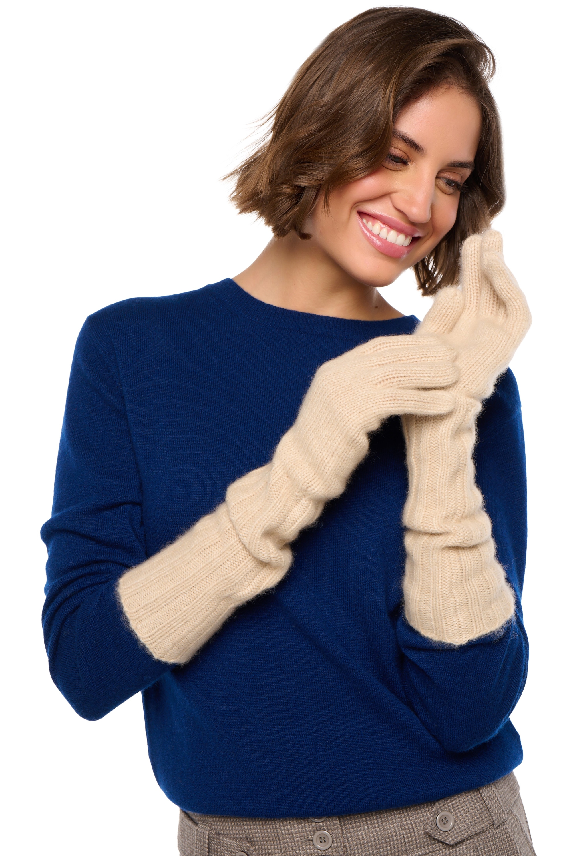Cashmere accessories gloves tadam natural beige 41 x 13 cm