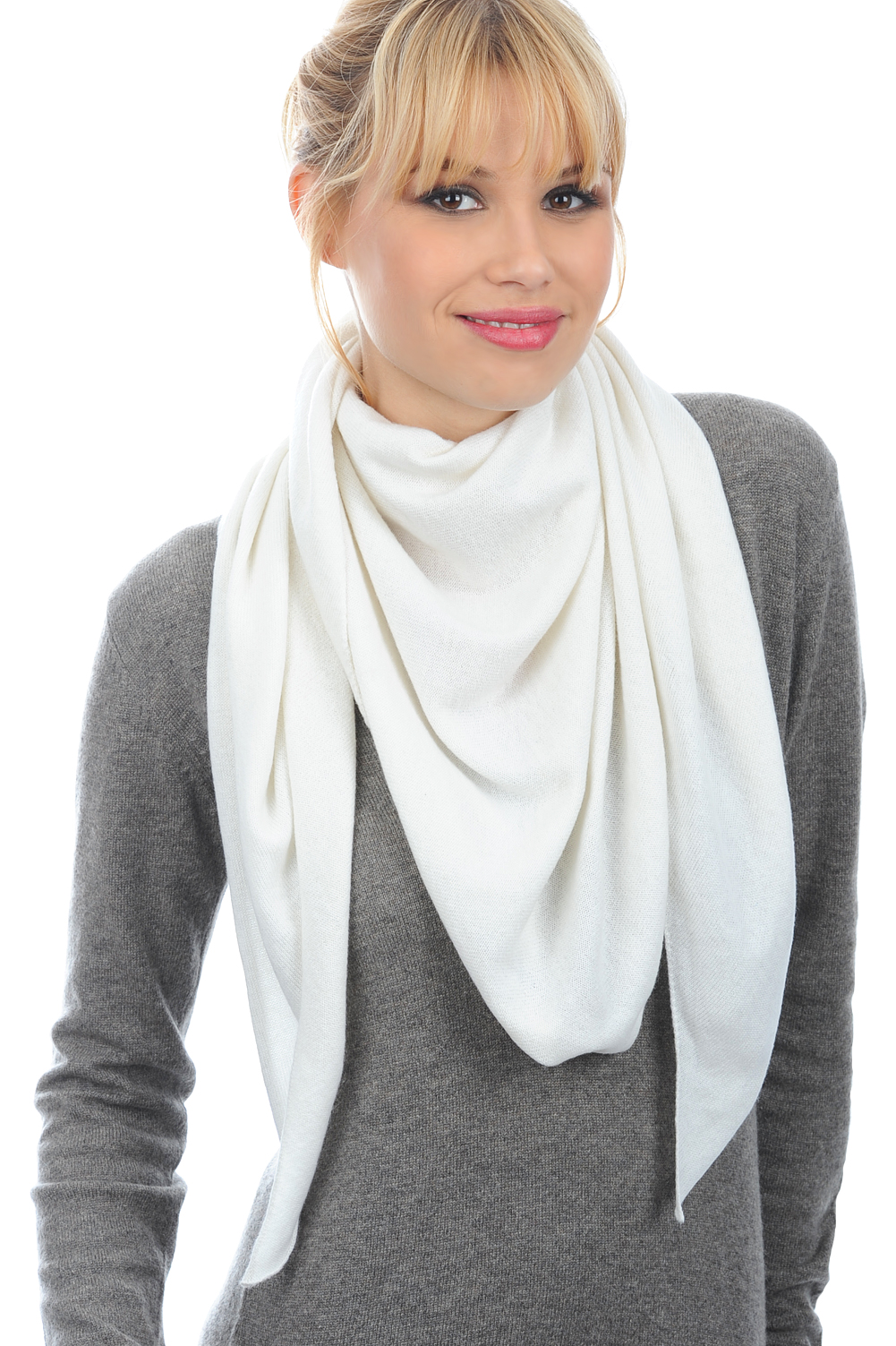 Cashmere accessories scarf mufflers argan off white one size