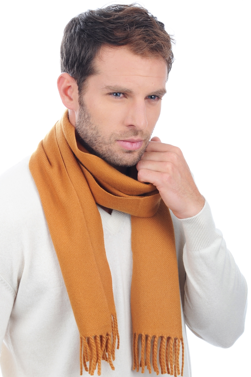 Cashmere accessories scarf mufflers zak170 peanut butter 170 x 25 cm