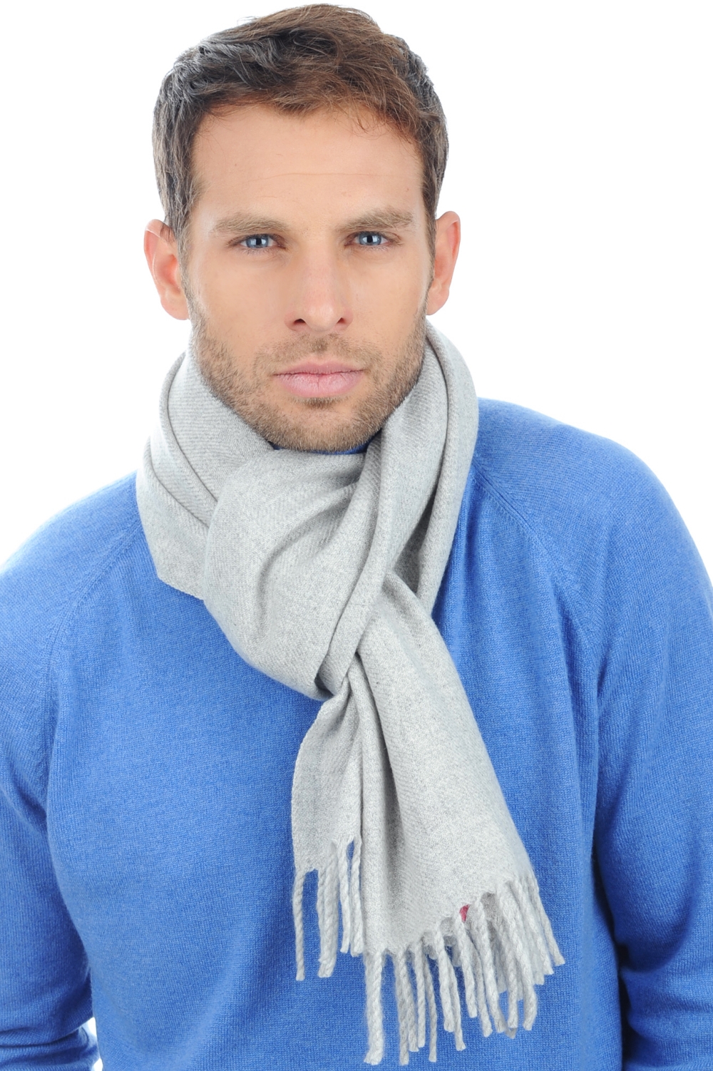 Cashmere accessories scarf mufflers zak200 flanelle chine 200 x 35 cm