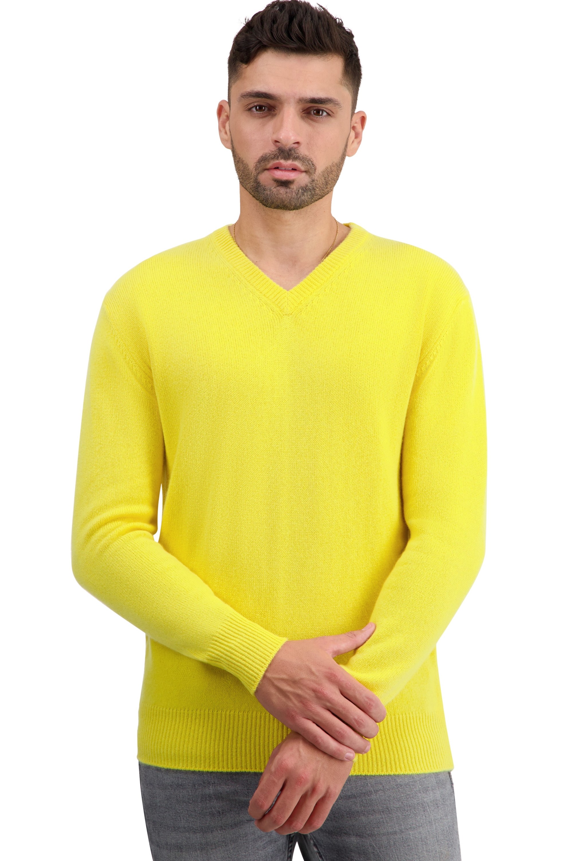 Cashmere men basic sweaters at low prices tour first daffodil xl