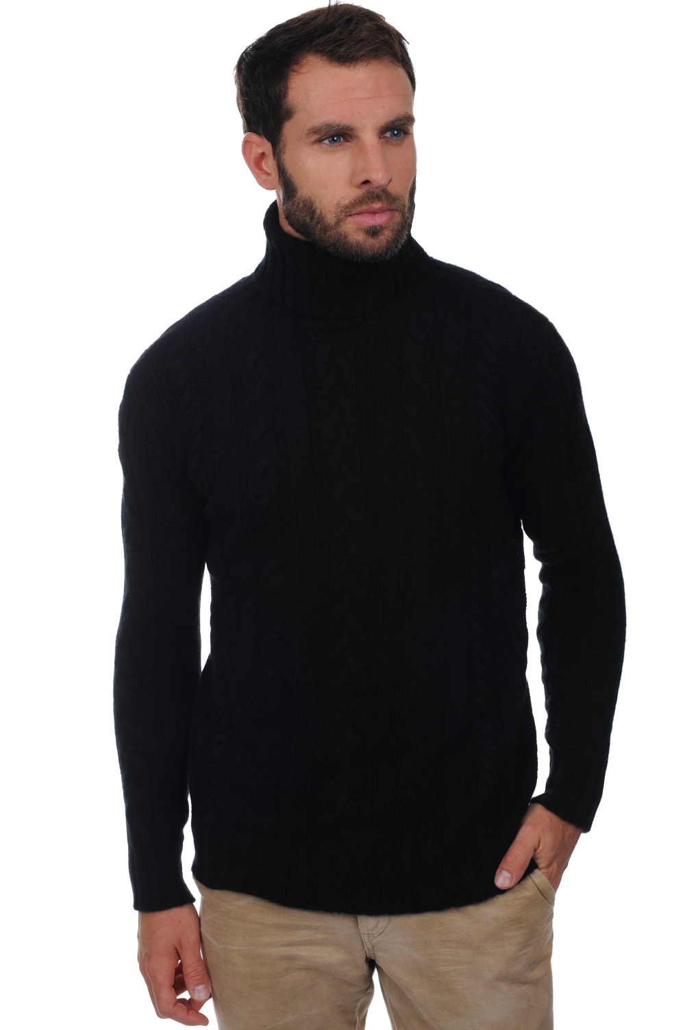 Cashmere men chunky sweater lucas black l