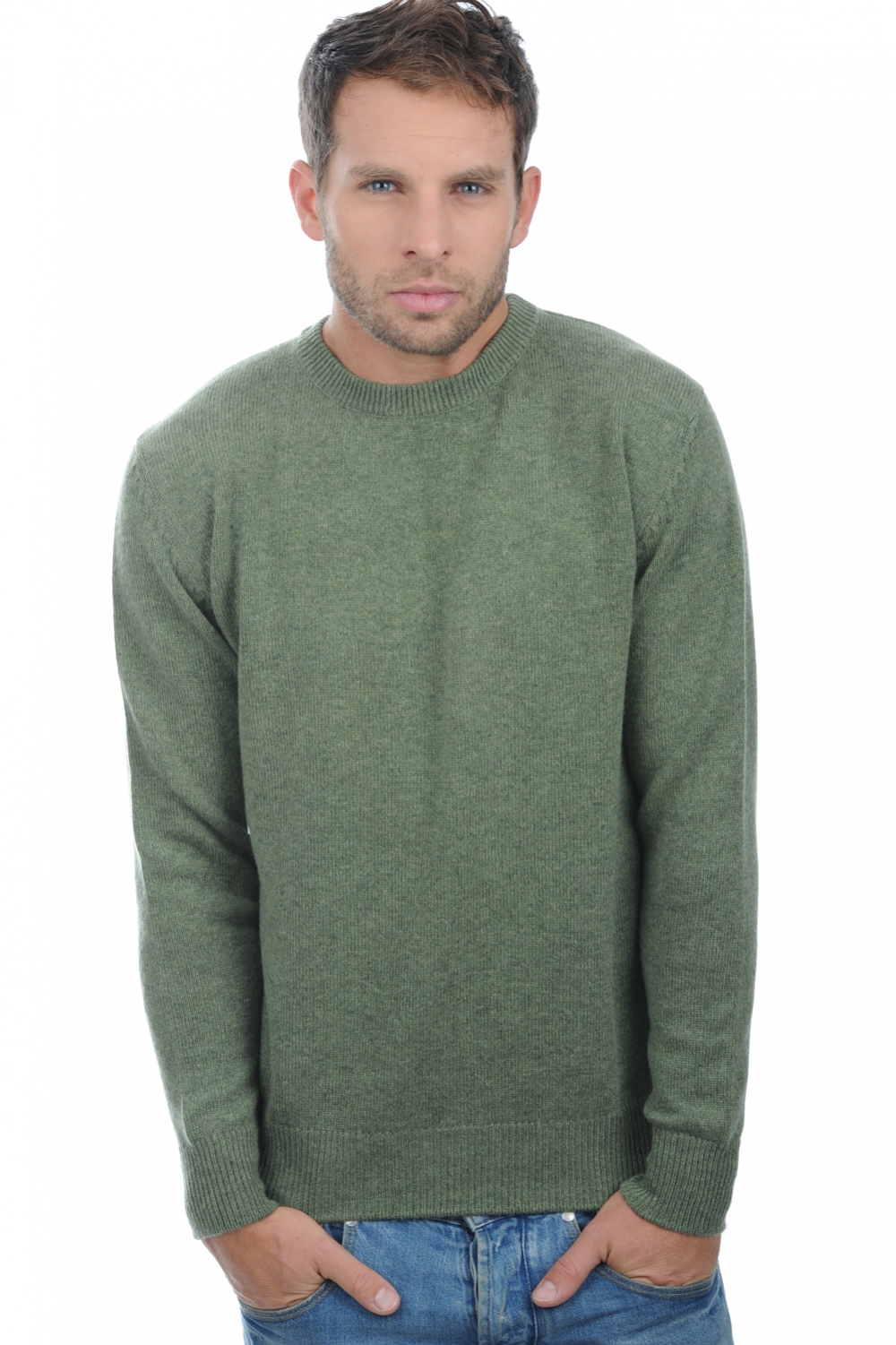 Cashmere men chunky sweater nestor 4f olive chine m
