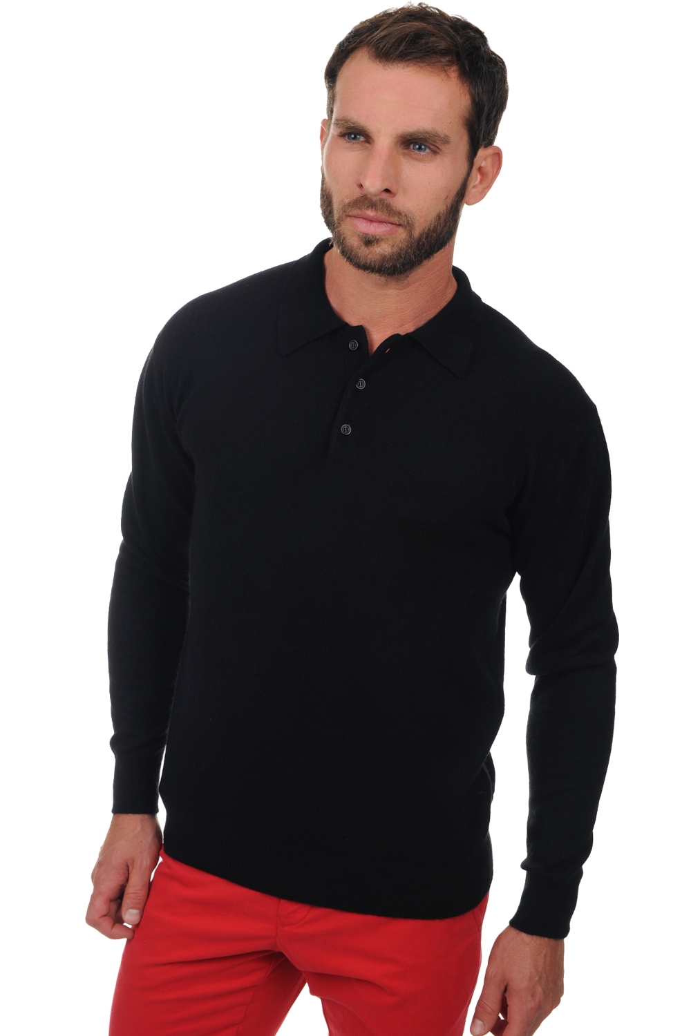Cashmere men polo style sweaters alexandre black 2xl