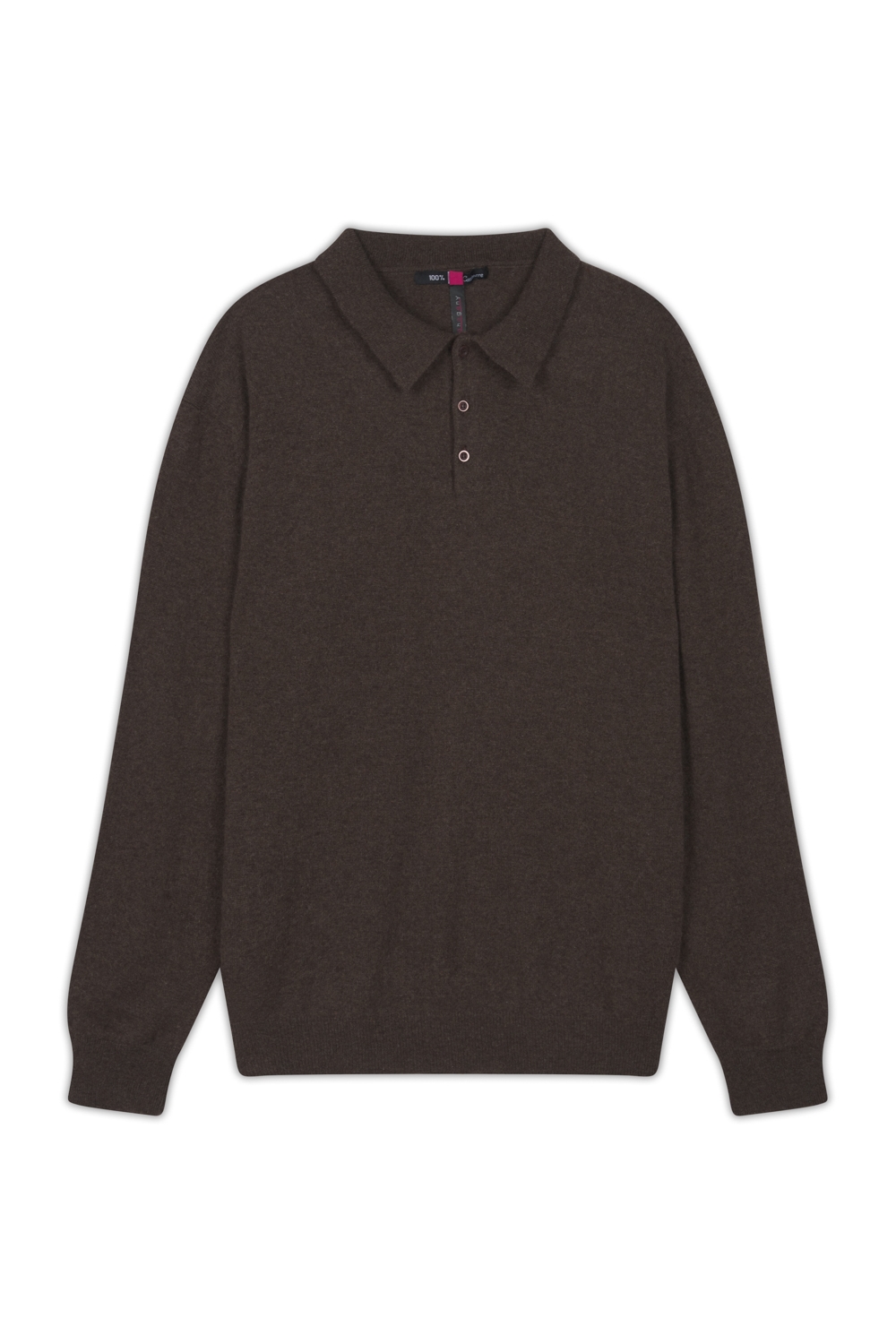 Cashmere men polo style sweaters alexandre marron chine 2xl