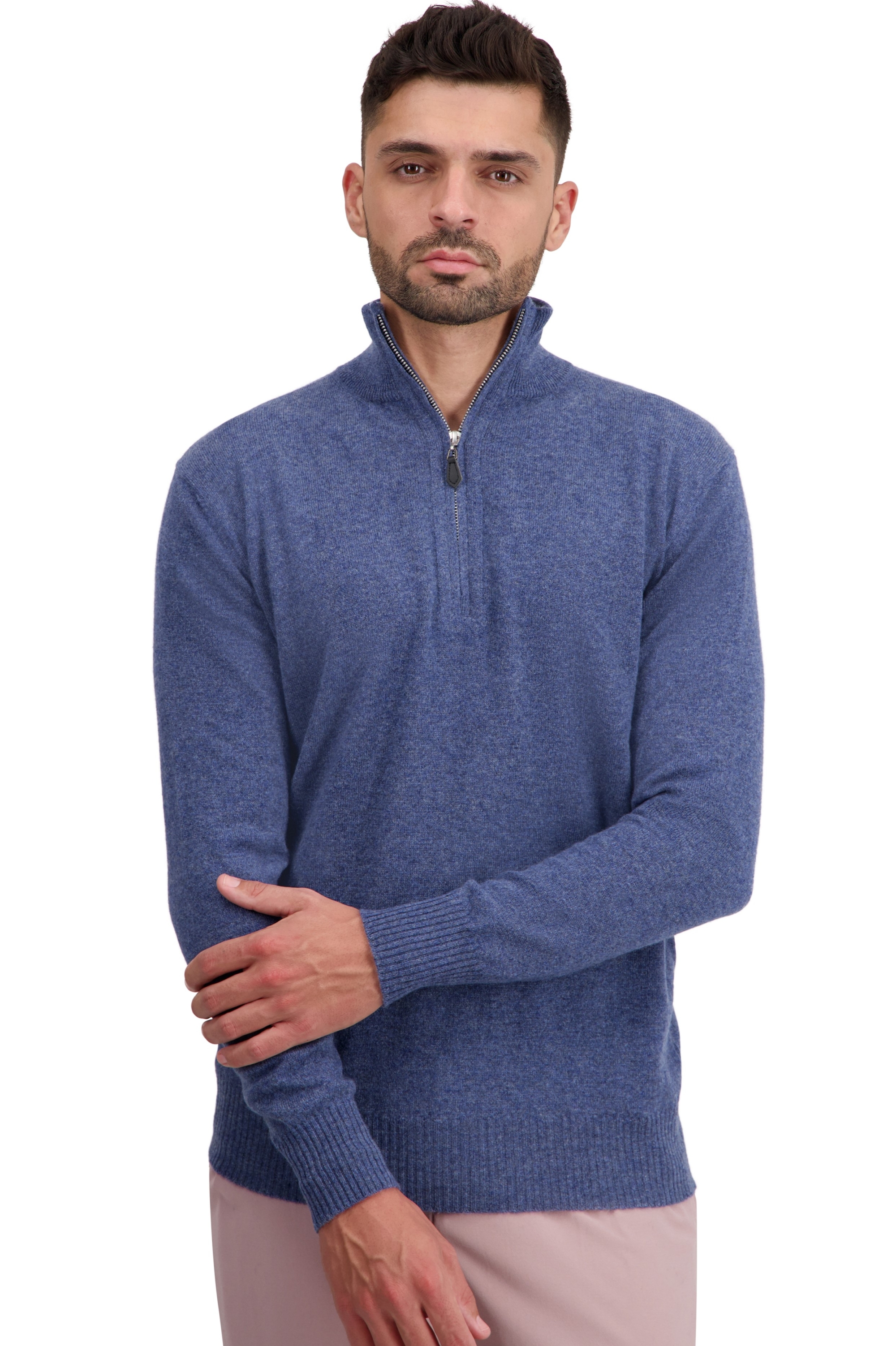 Cashmere men polo style sweaters toulon first nordic blue l