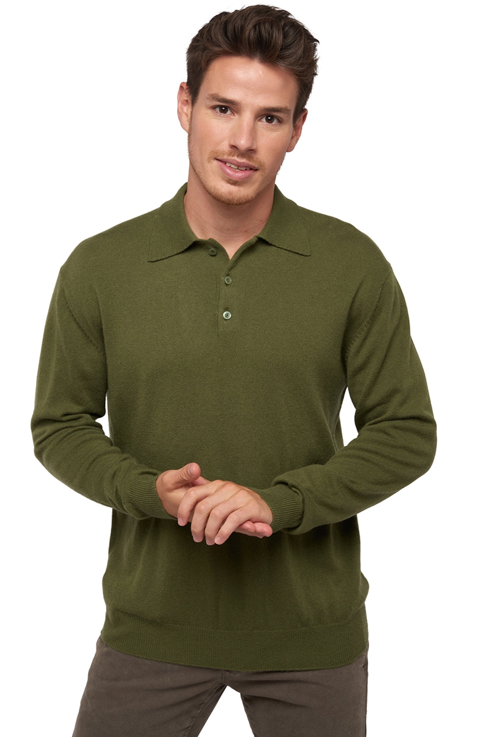Alexandre in men's cashmere - khaki - Mahogany