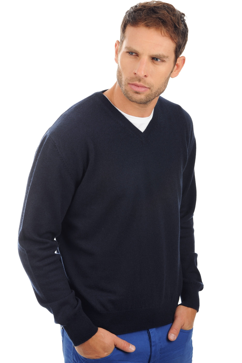 Gaspard men's cashmere - dark navy - Mahogany