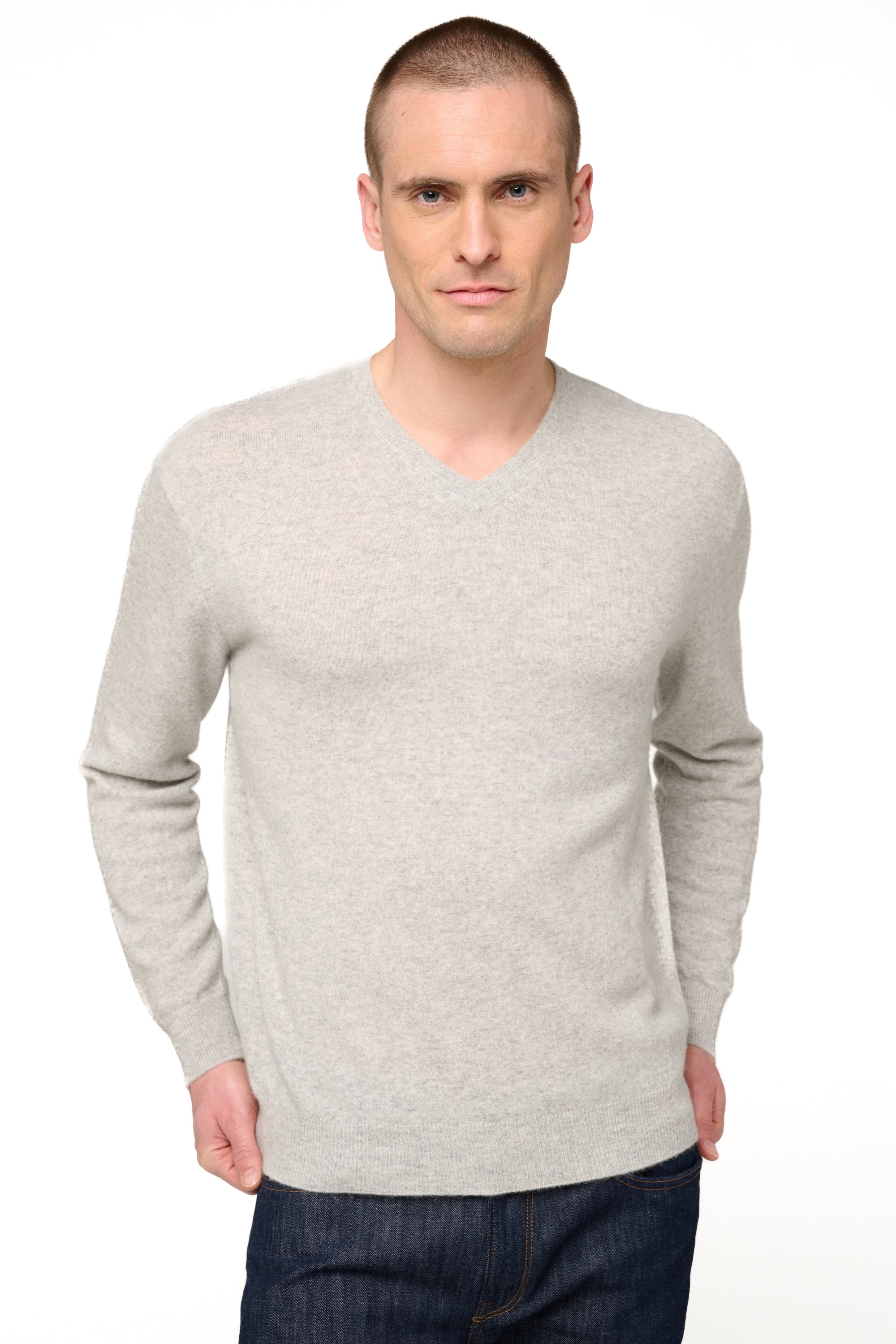 Gaspard men's cashmere - marl flannel - Mahogany
