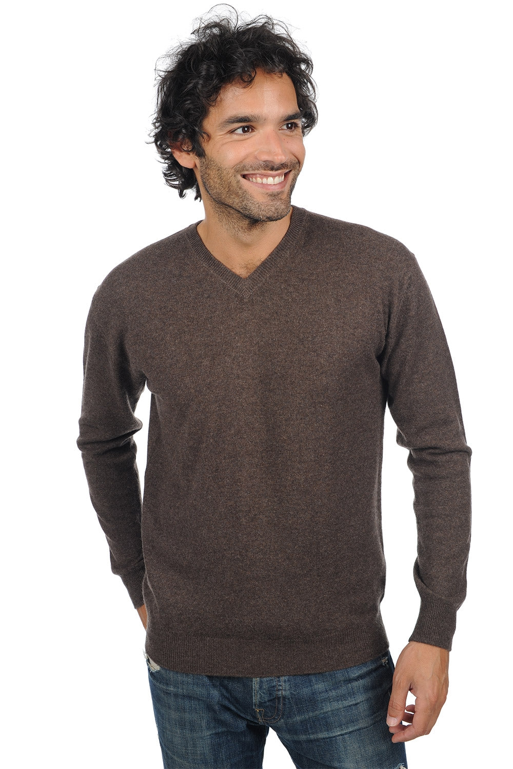 Gaspard men's cashmere - marl brown - Mahogany