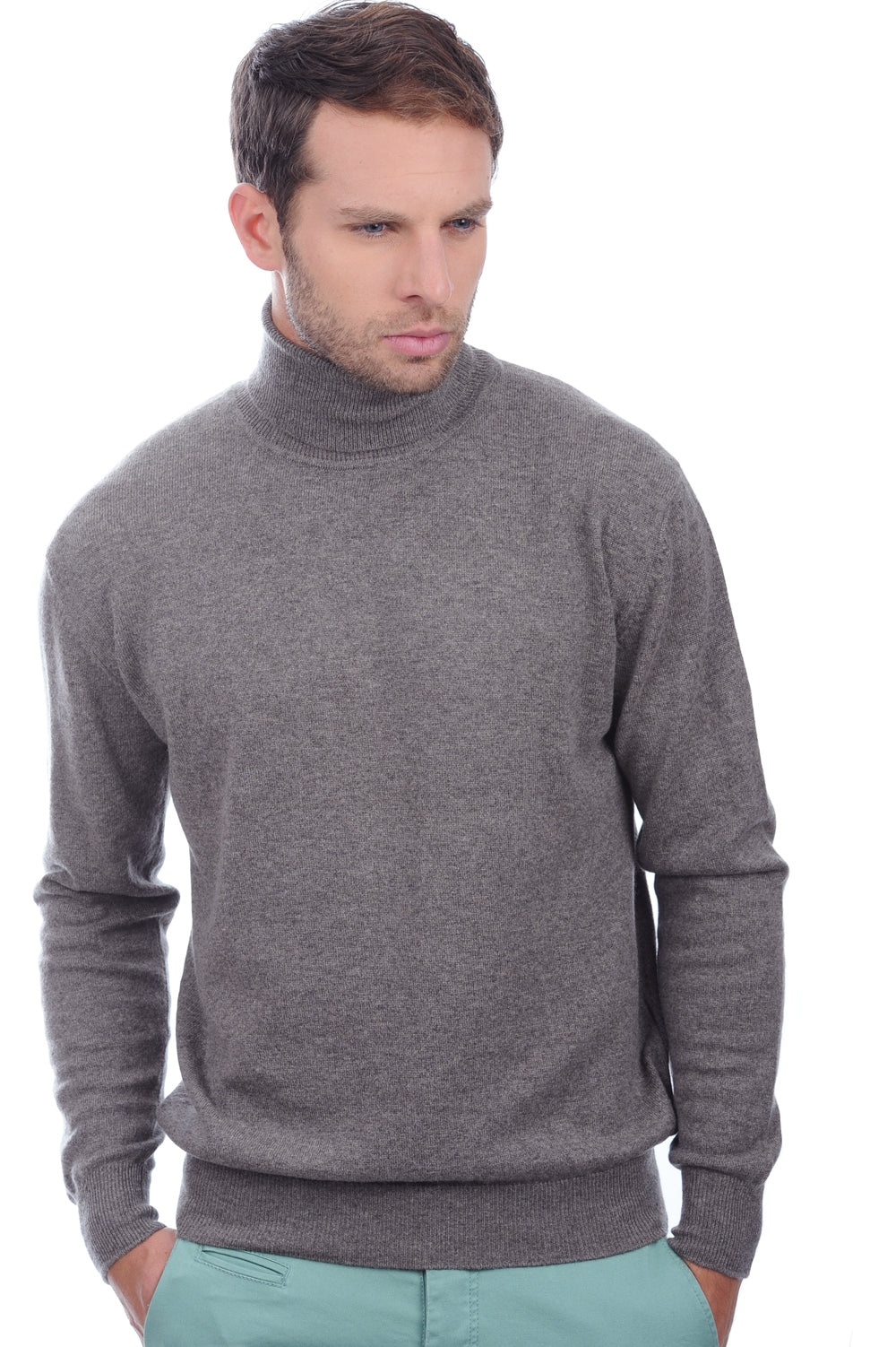 Edgar men's cashmere - marmotte chiné - Mahogany
