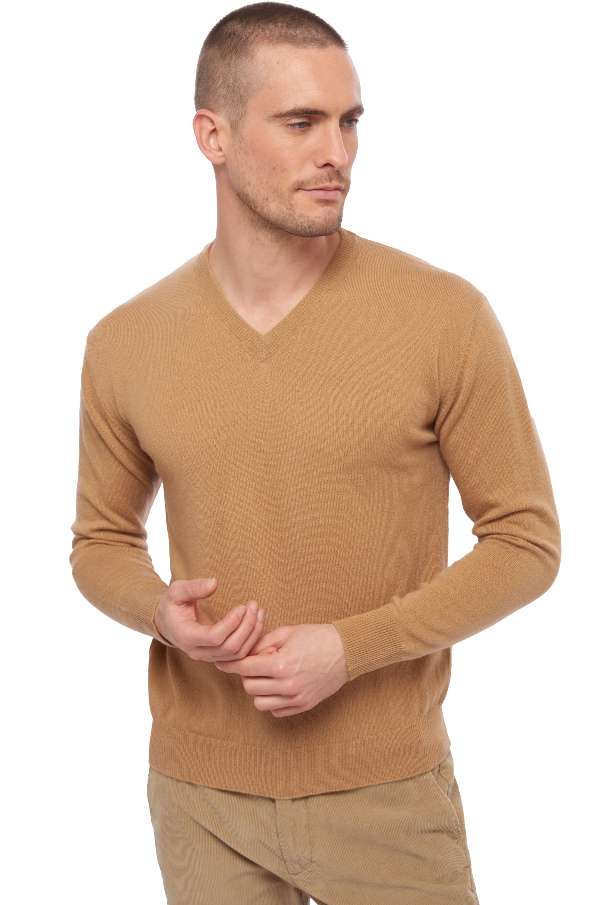 Hippolyte men's cashmere - camel - Mahogany