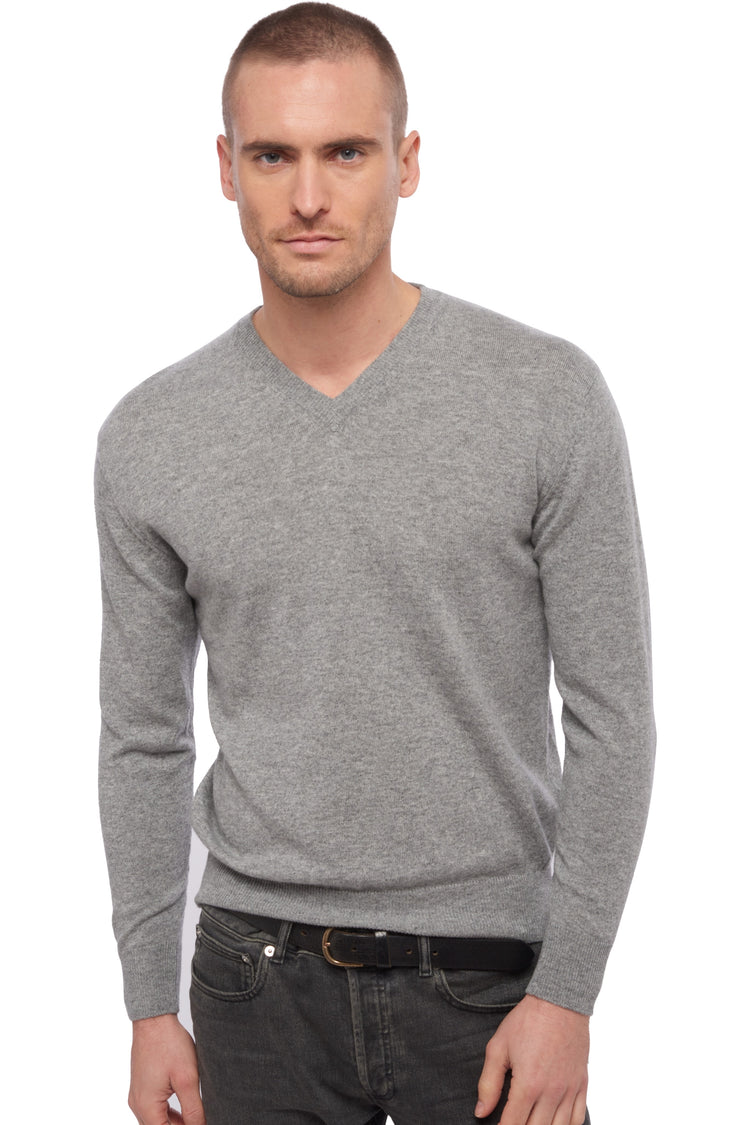 Hippolyte men's cashmere - grey marl - Mahogany