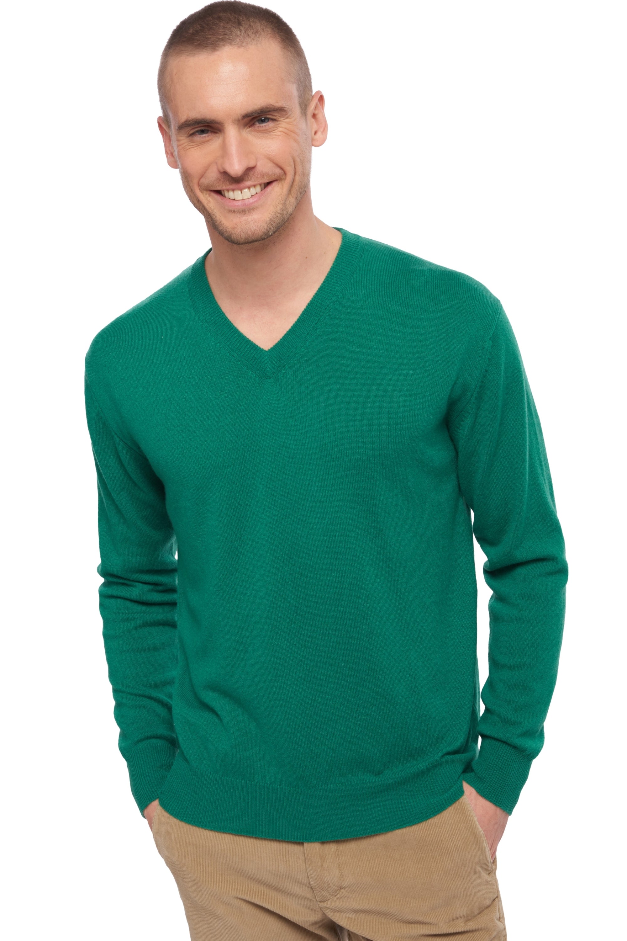 Hippolyte men's cashmere - English green - Mahogany