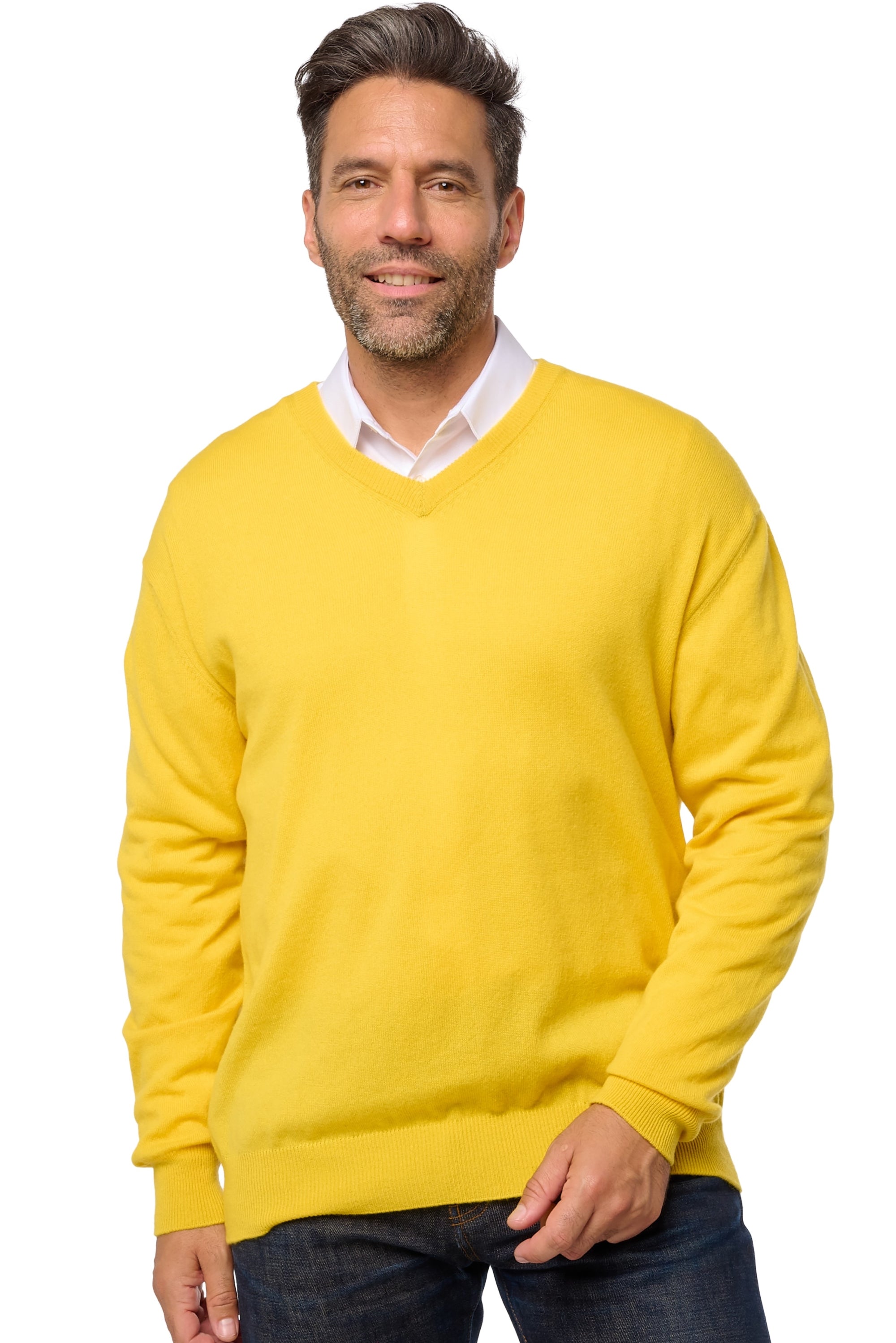 Hippolyte men's cashmere - sunflower - Mahogany