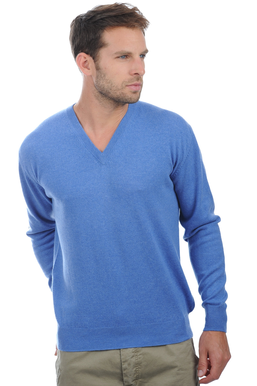 Hippolyte men's cashmere - blue marl - Mahogany