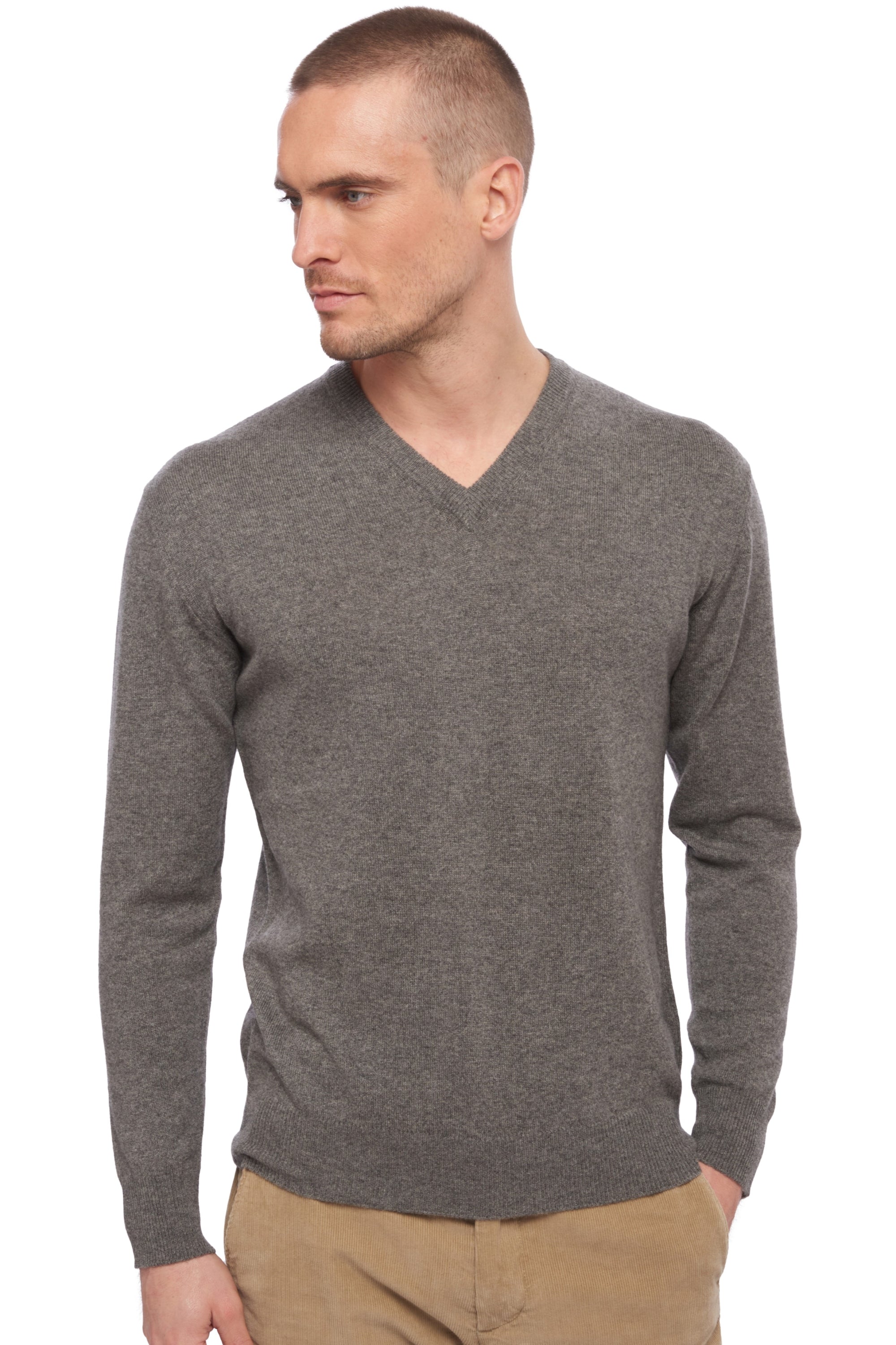 Hippolyte men's cashmere - marmotte marl - Mahogany