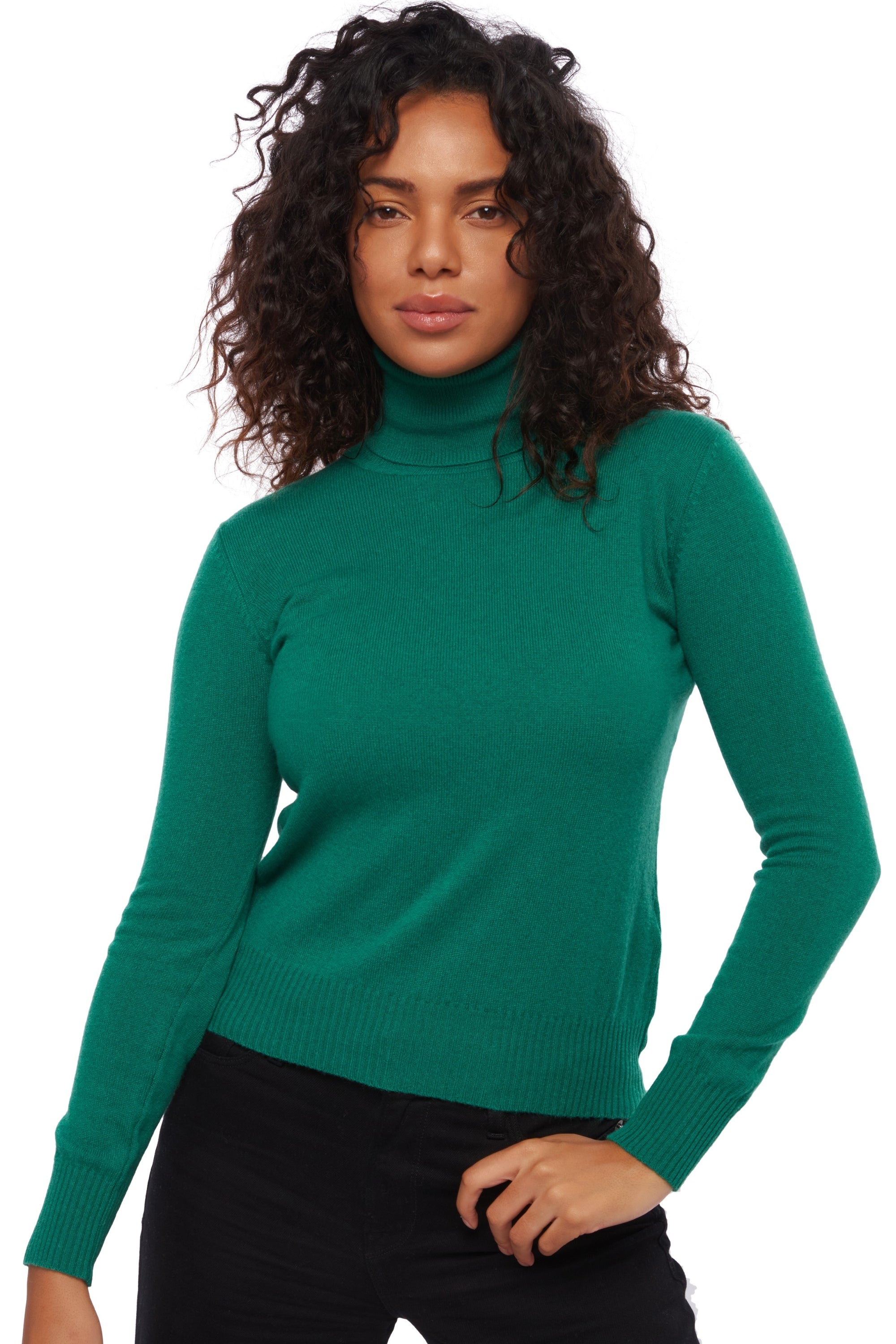 Lili women's cashmere jumper - English green - Mahogany