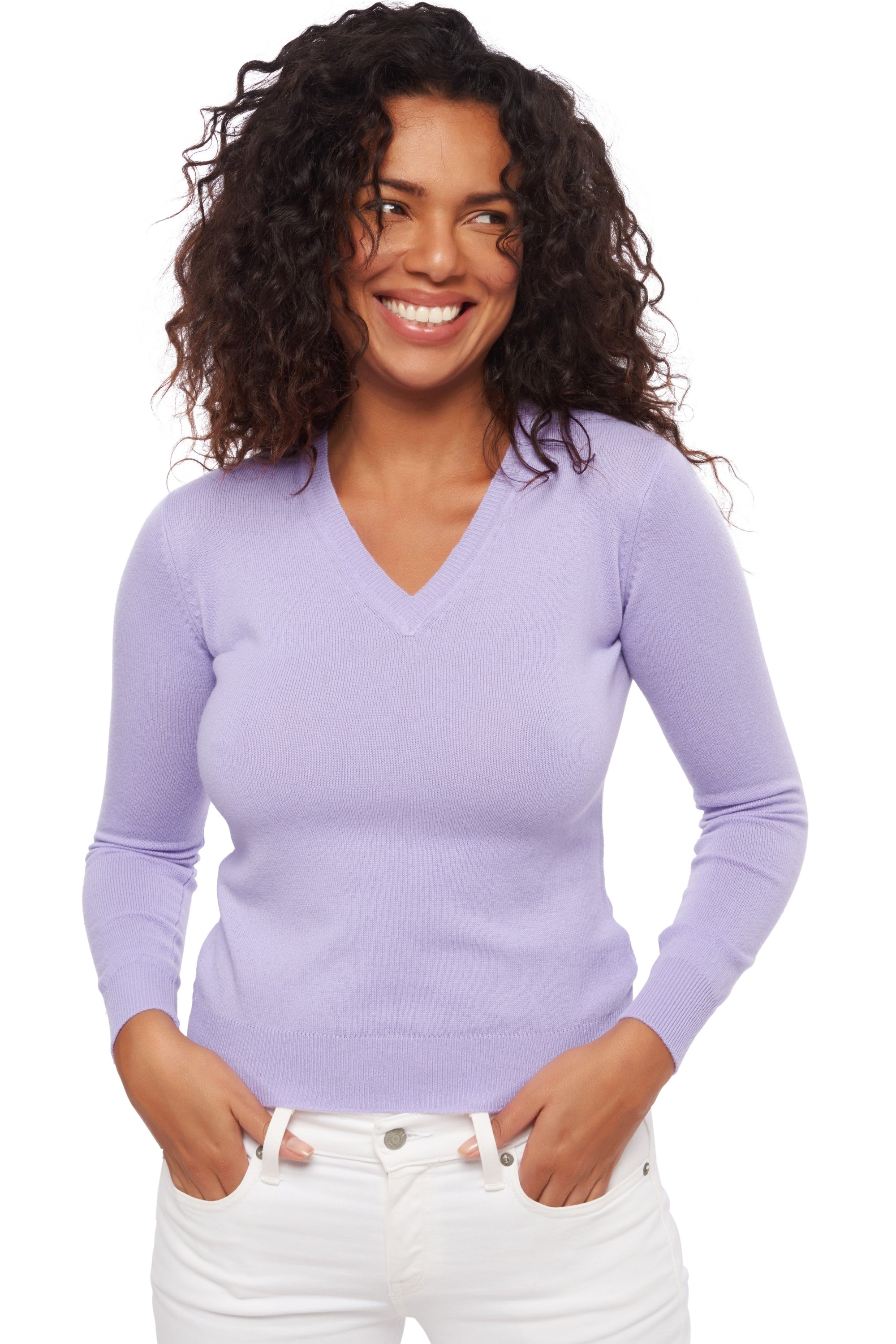 Faustine women's cashmere jumper - sunny lavender - Mahogany