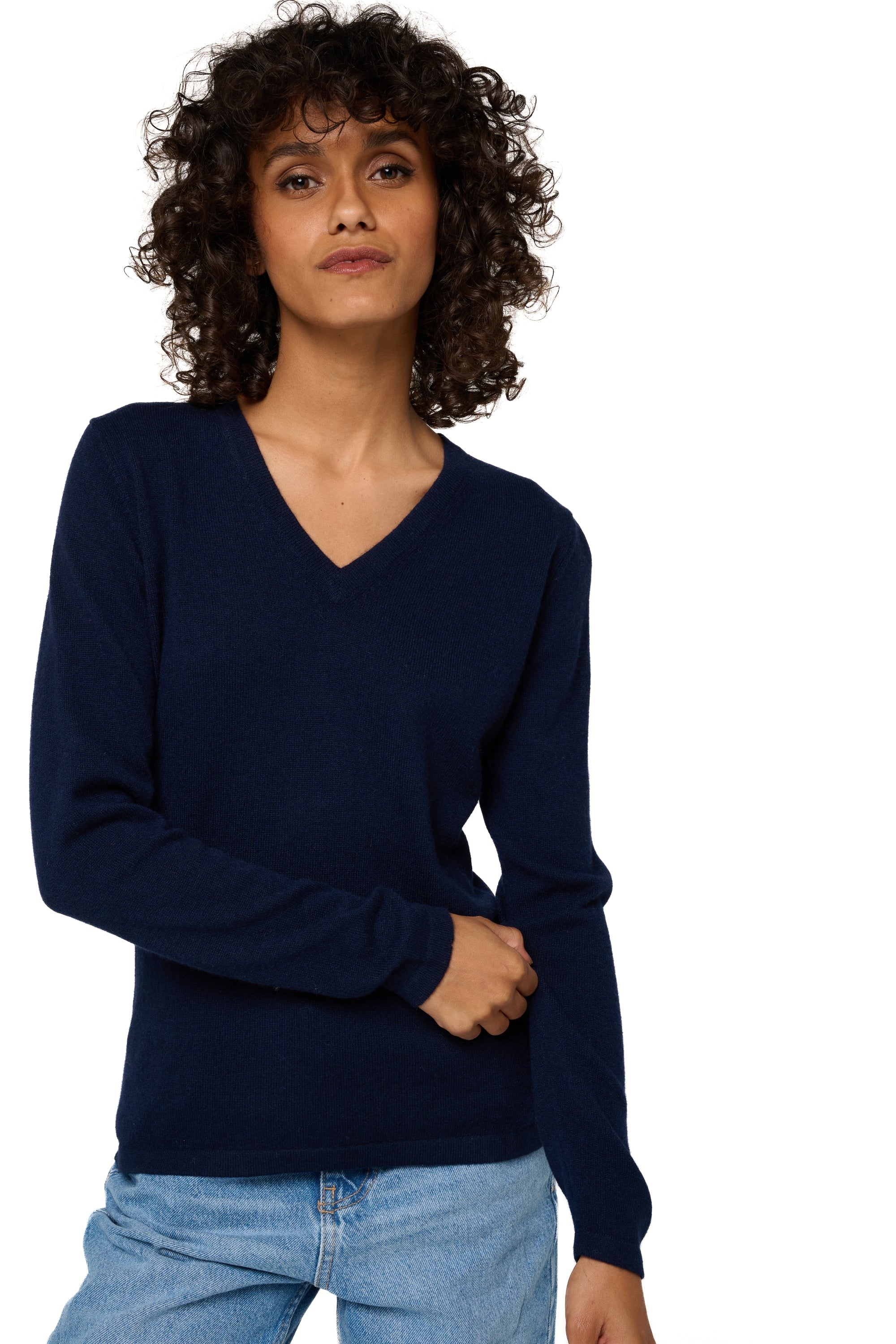 Emma in cashmere for women - dark navy - Mahogany