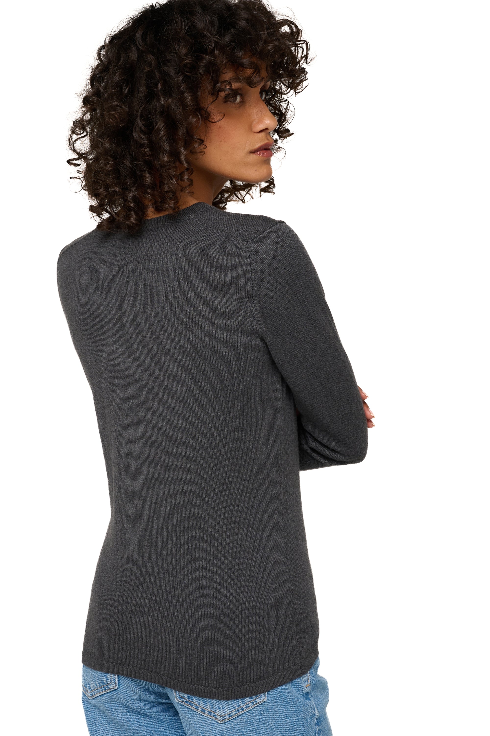 Emma in cashmere for women - View 3 - anthracite - Mahogany