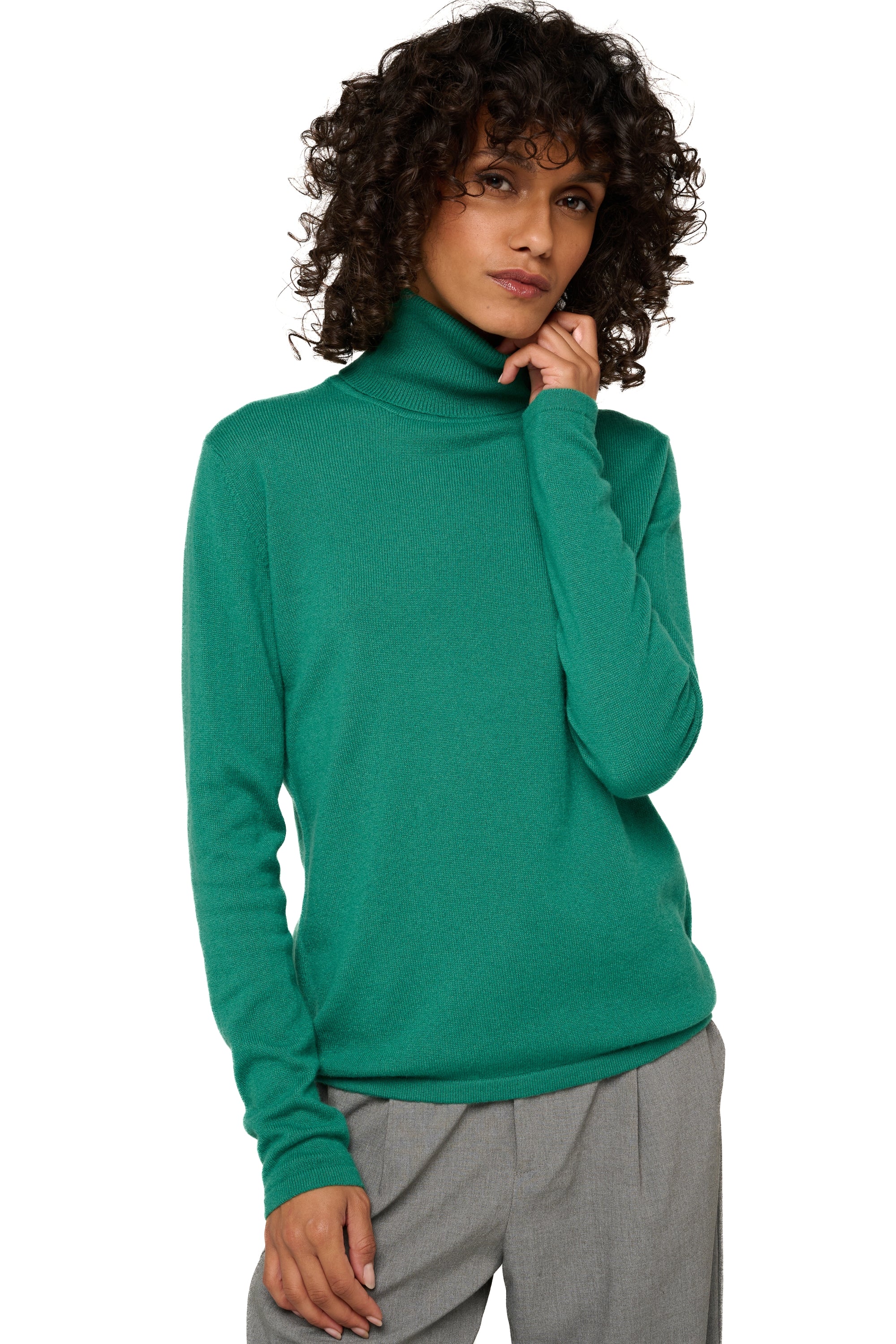 Jade women's cashmere jumper - English green - Mahogany