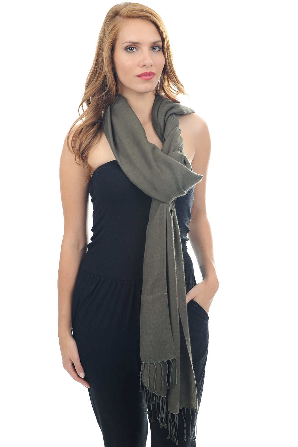 Platine in mixed cashmere and silk - khaki - Mahogany