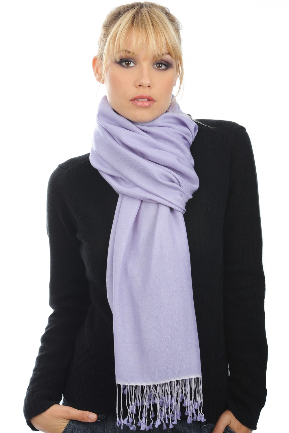 Platine in cashmere and silk unisex - grey parma - Mahogany