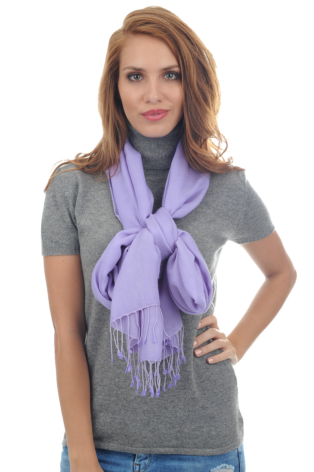 Platine in mixed cashmere and silk - sunny lavender - Mahogany