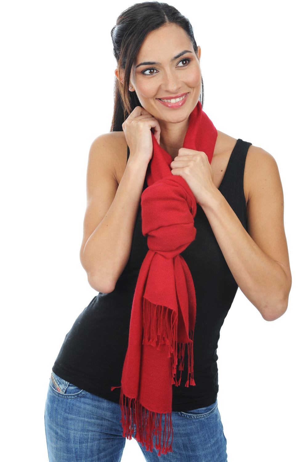 Diamond in mixed cashmere - deep red - Mahogany