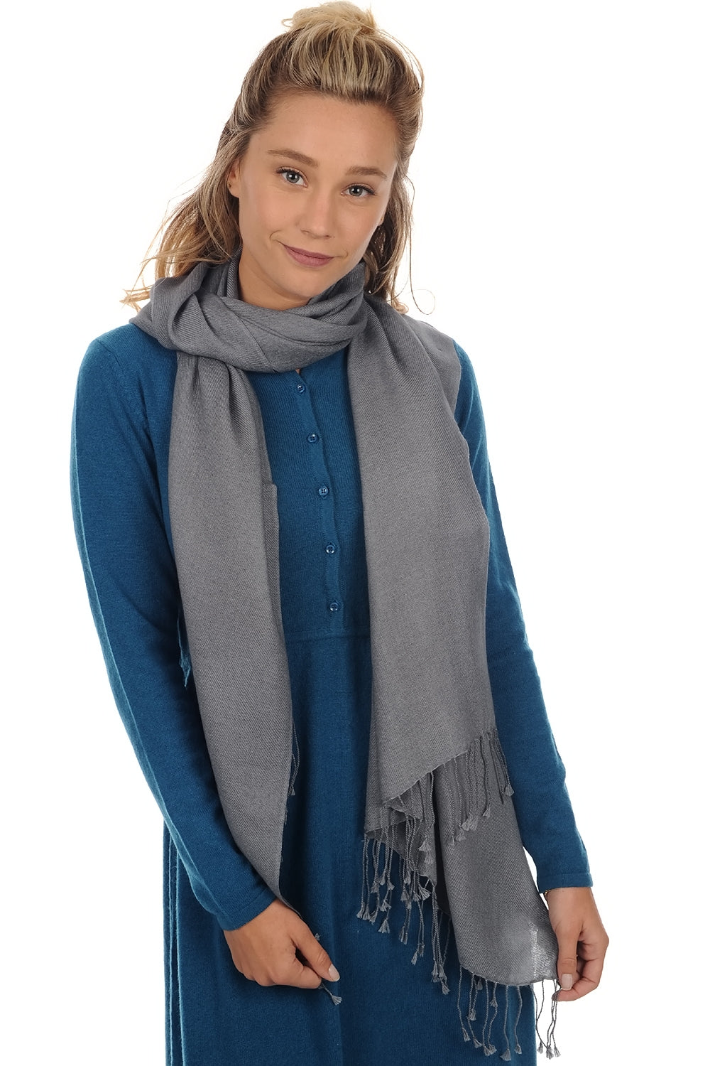 Diamond in mixed cashmere - medium grey - Mahogany