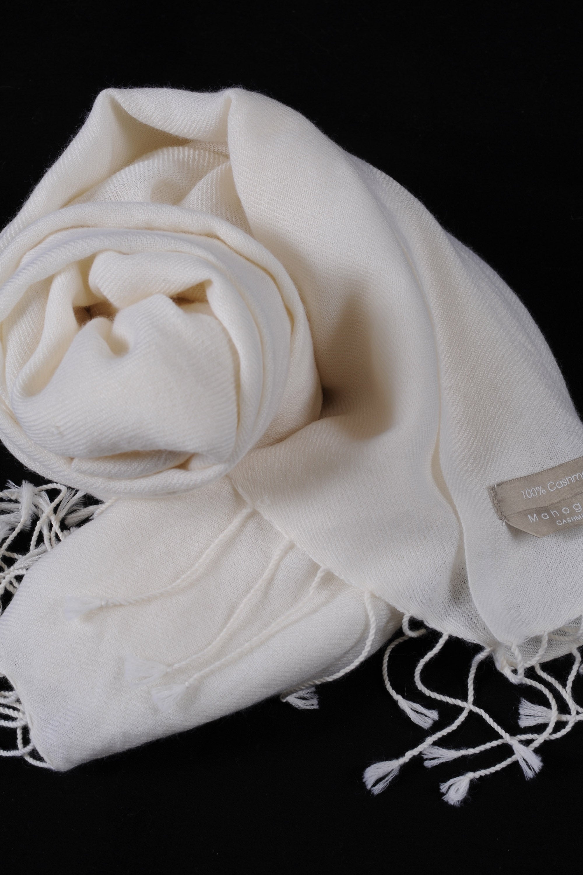 Diamond in mixed cashmere - milk - Mahogany