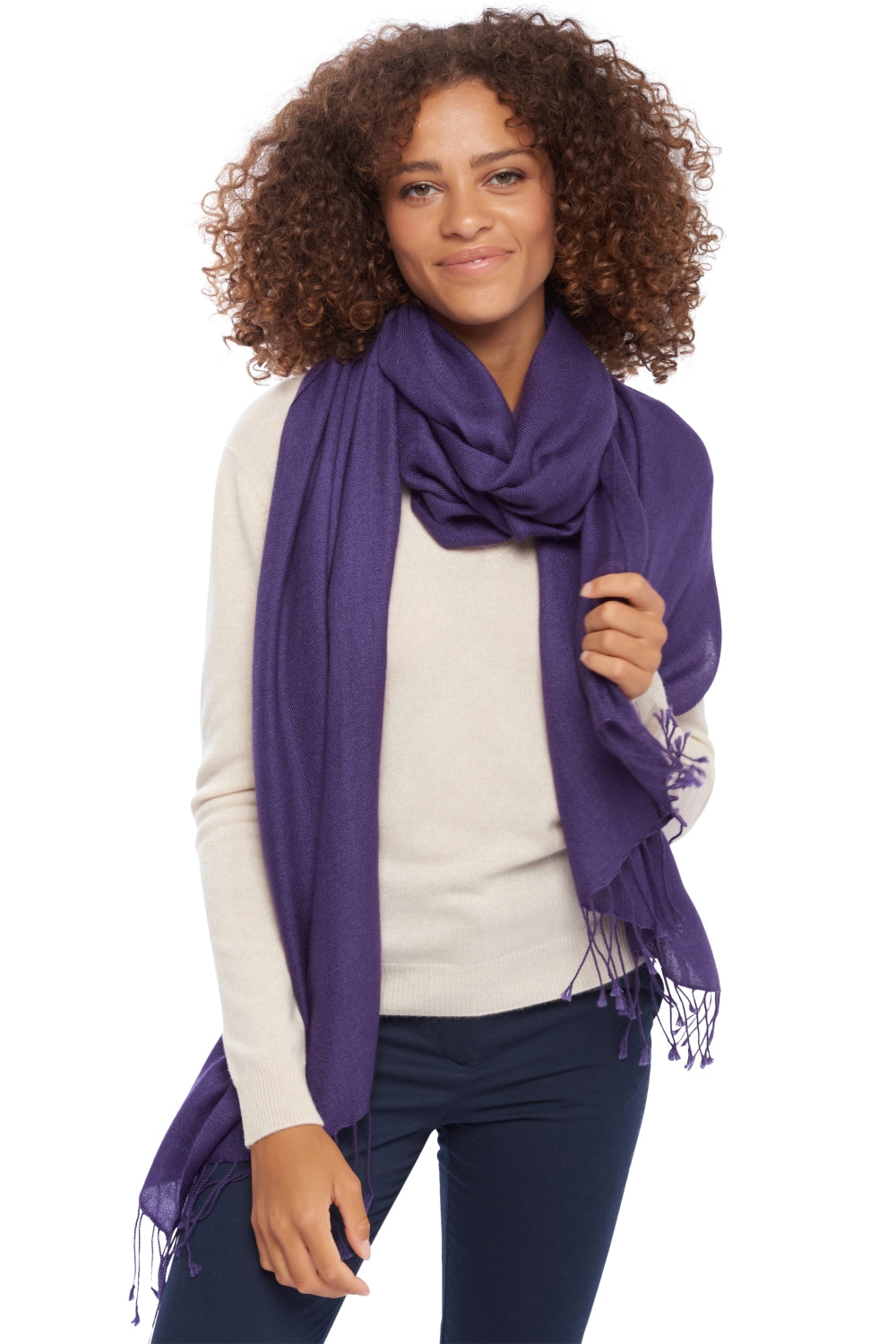 Diamant in mixed cashmere - passion violet - Mahogany